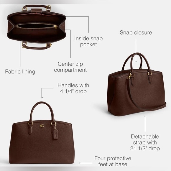 Brown Leather Handbag - Picture 3 of 3